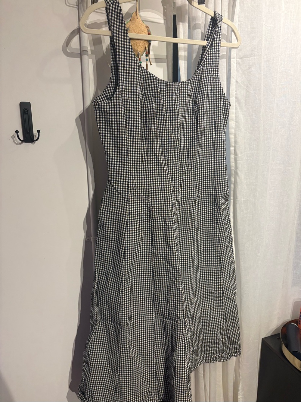 a new day Black & White Gingham Midi Dress